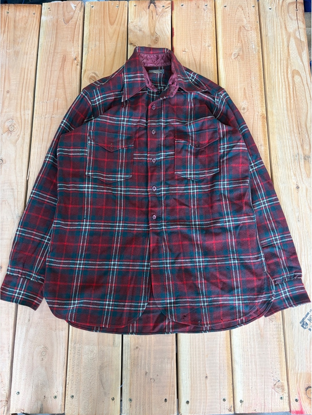 Made in usa Pendleton Vtg Plaid Wool Button-Up Shirt